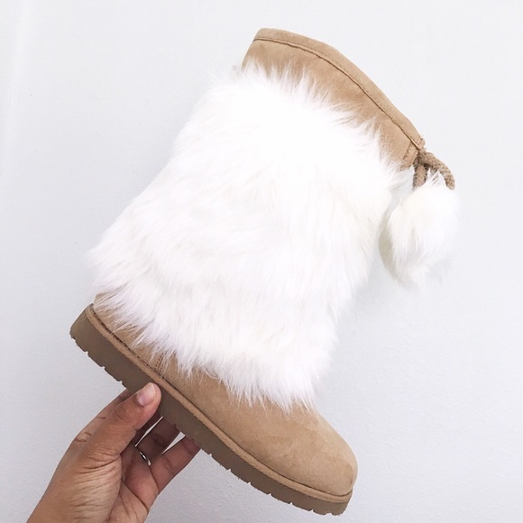shaggy faux fur boots